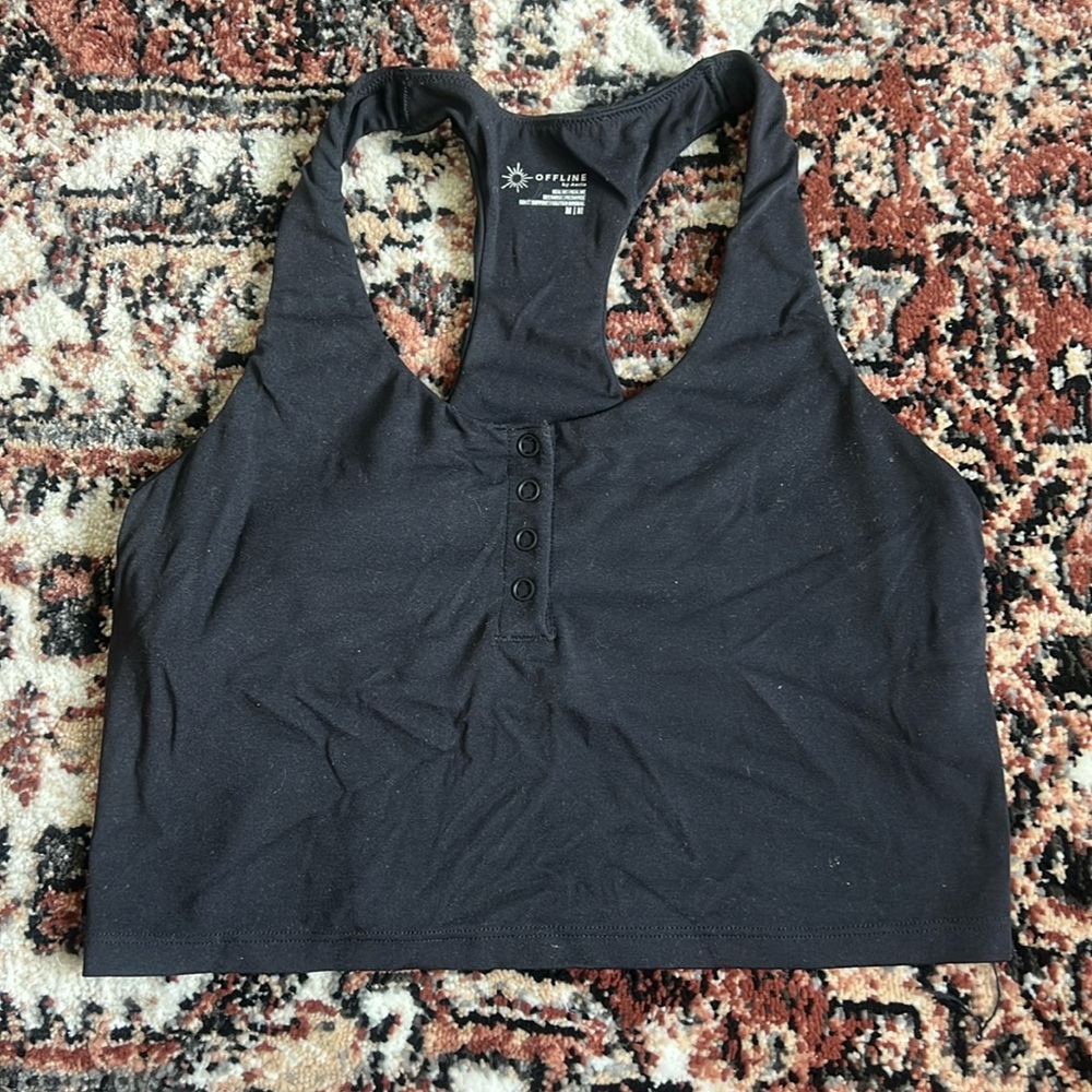 Offline by Aerie Recharge Workout Cropped Tank Top/ Longline Sports Bra